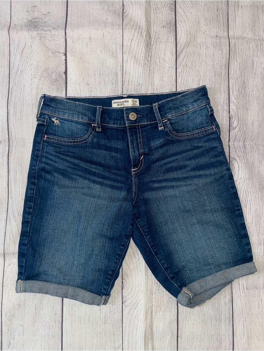 Abercrombie kids Dark Wash Denim Bermuda Shorts